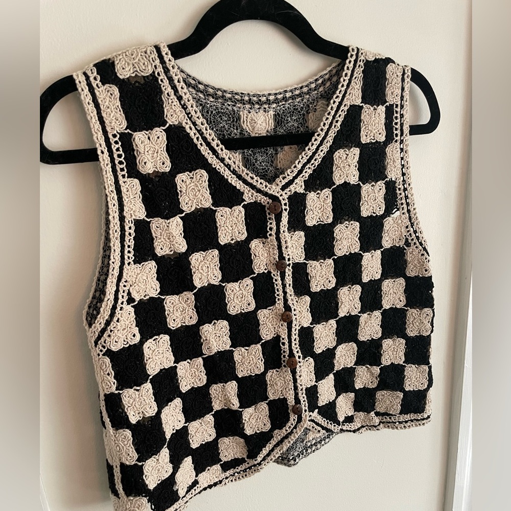 Checker Knit Vest